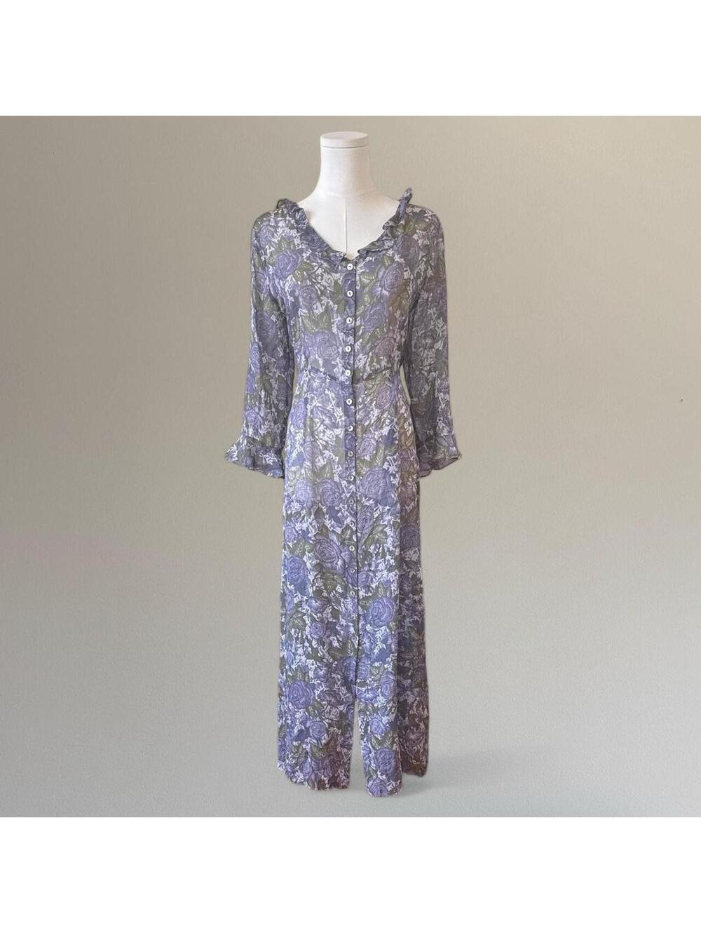 100% silk sheer floral dress.